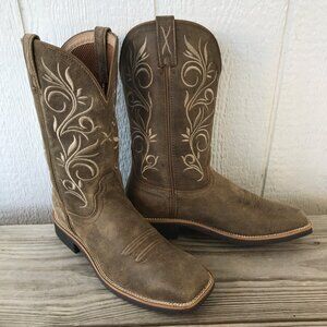 Twisted X Top Hand Womens Tan Leather Cowboy Western Boots 8.5 B WTH0012